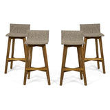 Christopher Knight Home La Brea Outdoor Acacia Wood and Wicker Barstools (Set of 4), Light Brown and Teak Christopher Knight Home