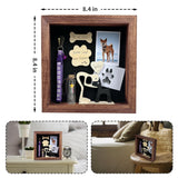 Dog Memorial Shadow Box Gift Pet Memory Display Case Wooden Picture Frame Pet Paw Ink Kit Glass Fur Jar Pets Keepsake Holder for Passed Away Dogs Cats idea Gifts for Pet Lover (Brown Dog Frame) TIOTG