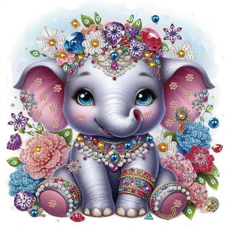 WSLWXSHM 5D Special Shape Diamond Art Kits for Beginners, Diamond Painting Kits for Adults Elephant, Crystal Rhinestones Diamond Painting for Home Wall Decoration Gift 12×12inch/30×30cm, Animal WSLWXSHM