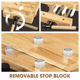 DNA MOTORING Heavy Duty Wood Workbench, Wooden Workbench for Workshop, Garage, W/Adjustable Handle, TOOLS-00523 DNA MOTORING