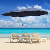 OVASTLKUY 13Ft Patio Umbrella Outdoor Double-Sided Market Extra Large Umbrella Outdoor Patio w/Easy Crank for Yard, Poolside, Deck, Navy Blue OVASTLKUY