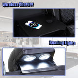 Dekmxas Mordern Breathing Leather Sofa Sets, Living Room Furniture Sets, Power Reclining Sectional Sofa, Loveseat with Cup Holders/Storage Console/LED Light for Living Room Dekmxas