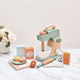 MONT PLEASANT Play Kitchen Accessories, Pretend Play Food Sets for Kids Kitchen, Wooden Toy Mixer Set, Blender Bake Cookies Playset Cooking Kitchen Accessories Toys for Boys Girls Ages 3+ MONT PLEASANT