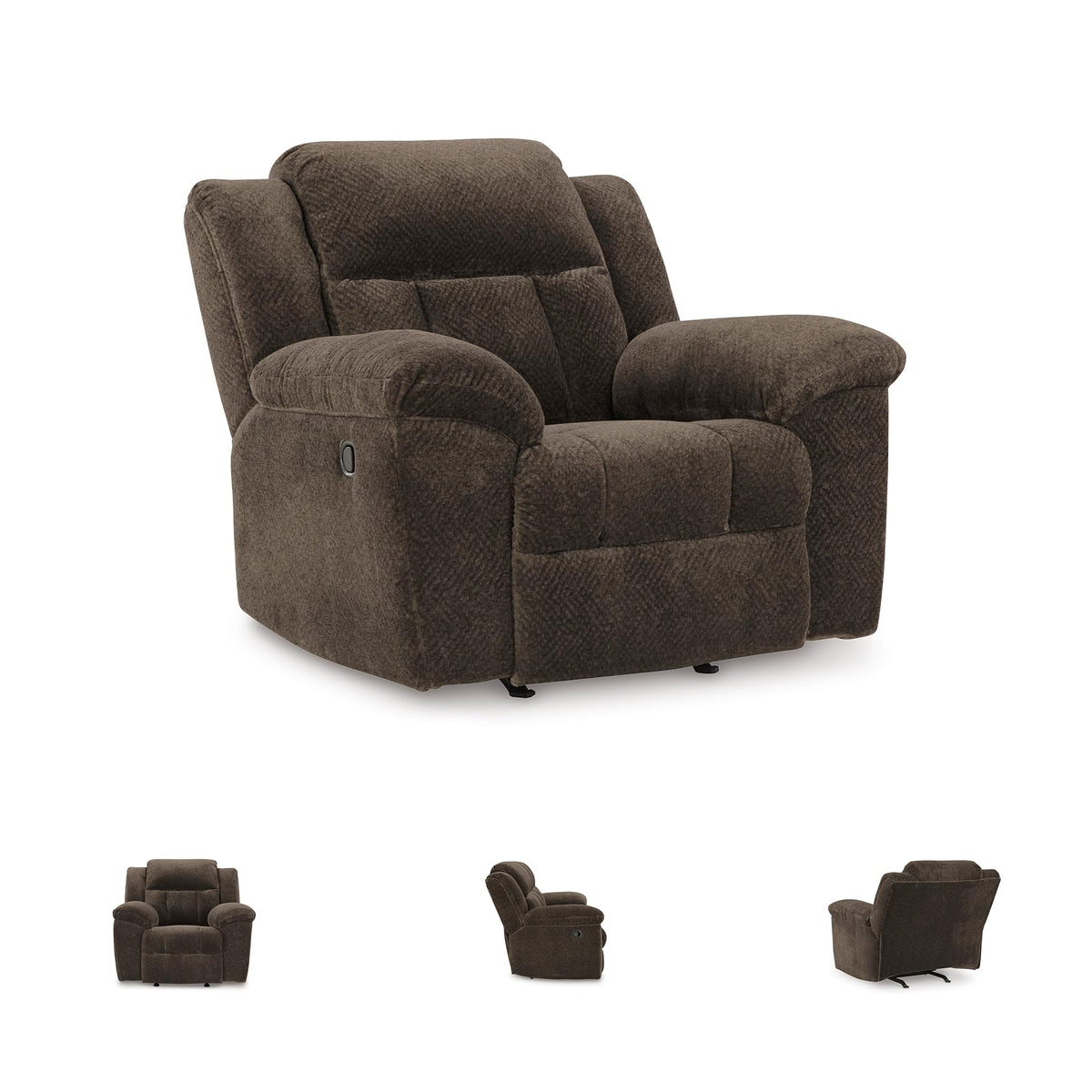 Signature Design by Ashley Frohn Urban Manual Rocker Recliner with Pillow-Top Arms, Dark Brown Signature Design by Ashley