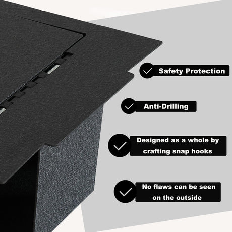KEREN Center Console Gun Safe - Console Gun Vault Compatible with Ford F250 Super Duty 2023-2025, High Security Armrest Lock Box with Fingerprint Lock with Key KEREN