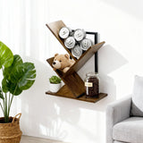 Tree Bookshelf 3 Tier Book shelves for Wall, Unique Hanging Bookshelf Wall Mounted Desk Bookshelves Organizer for Magazine/Books, Small Tree Bookshelf for Bedroom, Living Room Office, Rustic Brown BESHIGH