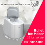 FRIGIDAIRE EFIC189-Silver Compact Ice Maker, 26 lb per Day, Silver Frigidaire