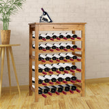 Kinsuite Bamboo Wine Rack Modular Wine Storage Holder Display Shelves for Storing Bottles at Home 36 Bottle Wine Rack Free Standing Floor 6 Shelves with Drawer Kinsuite