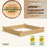 Greenes Fence Original Cedar Raised Garden Bed, 4' x 4' x 7" (3-Pack) - Made in USA with North American Cedar Greenes Fence