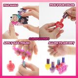 Townley Girl Barbie Movie 18 Piece Set Kids Water-Based Nail Polish Set, Includes Nail Polish, Nail Gems, Nail File for Age 3+, Parties Birthday Townley Girl