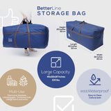 2 Pack Blue Large Duffel Bag for Traveling - Heavy-Duty 600D Polyester, Waterproof with Reinforced Handles, Holds 100 lbs - Premium Quality Duffle Bag Perfect for Travel & Storage - 42" x 16" x 20" In BETTERLINE