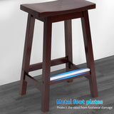 PayLessHere Bar Stools Set of 2 for Kitchen Counter Solid Wooden Saddle Stools 24-Inch Height Home Furniture Barstool, Brown PayLessHere