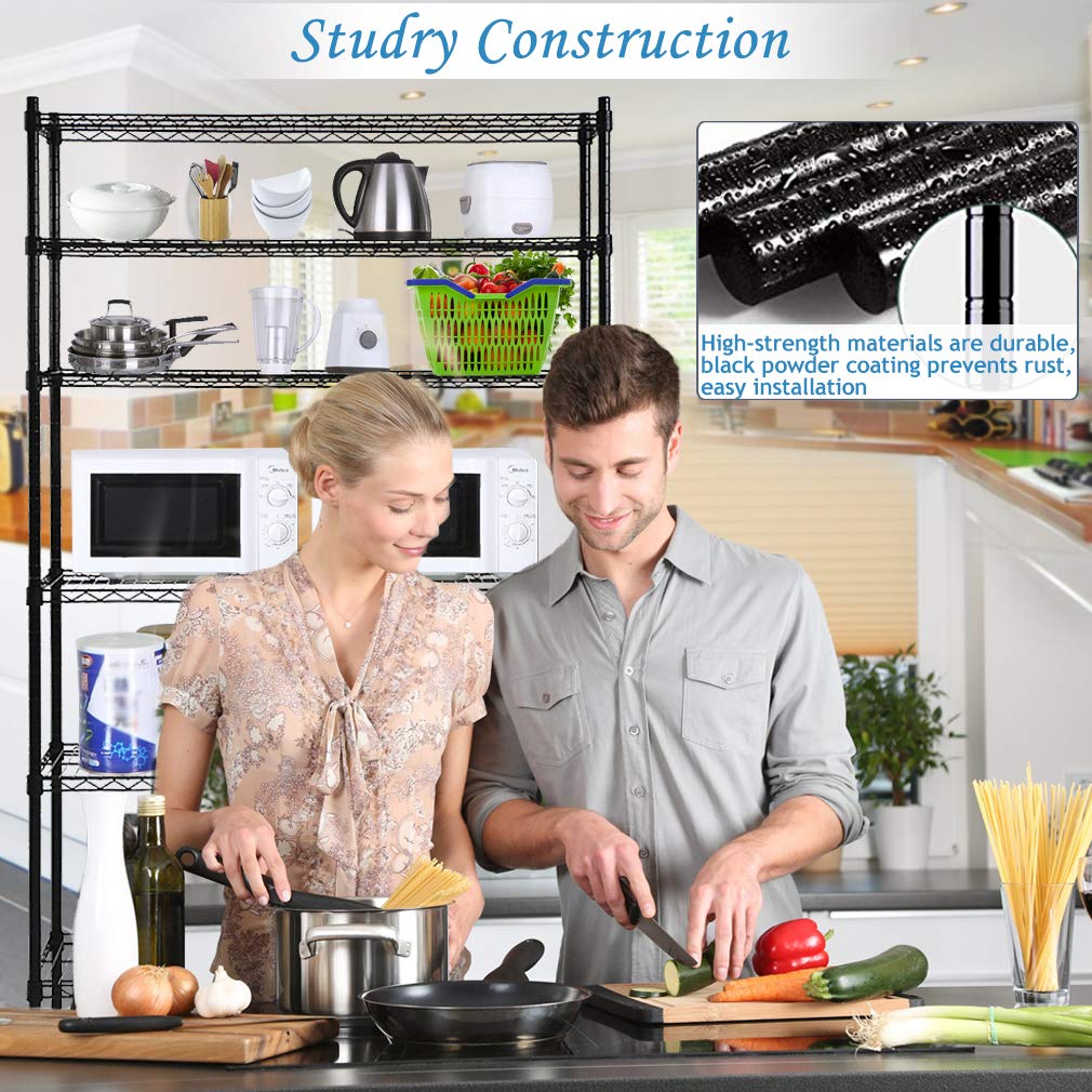 Dkeli Metal Wire Shelving Unit NSF Heavy Duty 6-Tier Height Adjustable Utility Steel Storage Shelves 42"L x 16"W x 72"H Commercial Grade Layer Shelf Organizer Rack 1500 LBS Capacity Garage Shelving Dkeli