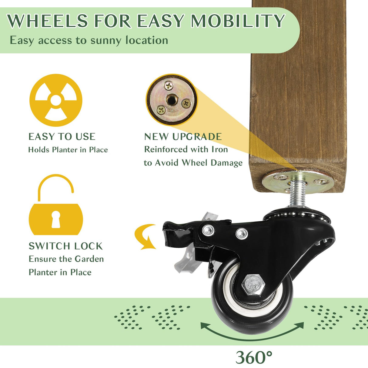 Raised Garden Bed Outdoor with Lockable Wheels, 55"x 24" x 33" Elevated Wood Planter Box for Backyard Balcony Patio , Garden Flower Beds with Drainage Holes & Storage Shelf, Gift for Gardening, Brown Magazoopet