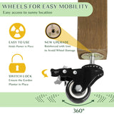 Raised Garden Bed Outdoor with Lockable Wheels, 55"x 24" x 33" Elevated Wood Planter Box for Backyard Balcony Patio , Garden Flower Beds with Drainage Holes & Storage Shelf, Gift for Gardening, Brown Magazoopet