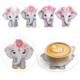 4 Pcs Diamond Painting Creative Coasters DIY Animal Elephant Diamond Art Coasters Diamond Painting Kits Diamond Non Slip Coaster for Beginners Adults Home Dining Decors Art Crafts antor