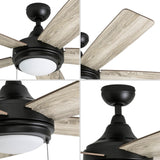 Honeywell Ceiling Fans Ventnor, 52 Inch Modern Farmhouse Indoor LED Ceiling Fan with Light, Pull Chain, Three Mounting Options, Dual Finish Blades, Reversible Motor - 50607-01 (Bronze) Honeywell