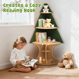 LAKNUAL Bookshelf for Kids, Children Tree-Bookshelf, Space-Saving Montessori Toddler Corner Bookcase for Nursery, Kindergarten, Kids Rooms LAKNUAL
