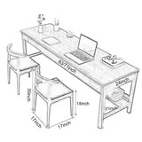 SUZEPER Extra Large Two Person Office Desk,Wooden Double Computer Desk with 2 Drawers and Storage Shelves, Study Writing Table for Home Office Workstation(63" L x 24" W, F) SUZEPER
