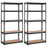 VEVOR Storage Shelving Unit, 5-Tier Adjustable, 2000 lbs Capacity, Heavy Duty Garage Shelves Metal Organizer Utility Rack，2 Pack, 30" L x 12" W x 60" H VEVOR