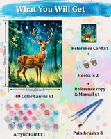 TOCARE Deer Paint by Numbers Kit for Adults,Starry Night Deer Adult Paint by Numbers Canvas,Adults' Paint-by-Number Kits for Animals Lovers 16x20inch (Without Framed) TOCARE