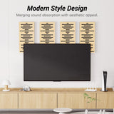 TONOR 4-Pack Acoustic Wood Wall Panels, 23.6” * 11.8” * 1.9” 3D Self-adhesive Wall Panel, Three-layer Soundproof Tiles for Echo Absorbtion, Acoustical Barrier of Polyester Fiber, wood, Burly Wood TONOR