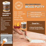 Wadities Natual Wood Filler, Natual Wood Putty, Paintable Stainable Wood Repair Putty, 9.87 Ounce Wood Furniture Repair kit, Quickly Repair Wood Wadities