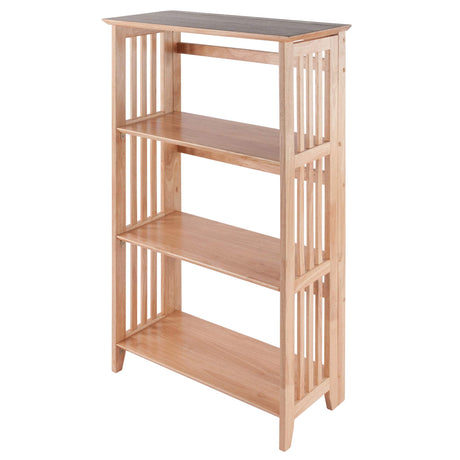 Winsome Wood Mission-Style Natural Beechwood 4-Tier Folding Shelf Winsome