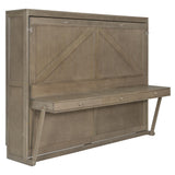 Merax Queen Size Murphy Bed with Vanity Desk, Foldable Murphy Cabinet Bed with Center Mirror and 2 Side Storage Drawers, Wood Space-Saving Hidden Wall Bed Cabinet for Guest Room Office, Gray Merax