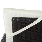 Outsunny 3 Piece Patio Bistro Set, Outdoor PE Wicker Furniture Conversation Set with Tufted Cushion Reclining Chairs & Coffee Table for Backyard, Lawn, Porch, Poolside, Balcony, Cream White Outsunny