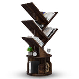 UniRodea Rotating Bookshelf Tree, 5 Tier Space Saving Narrow Bookcase, Unique 360° Spinning Tower, Premium Wood Corner Book Shelf for Kids or Office, Tall Standing Storage Organizer UniRodea