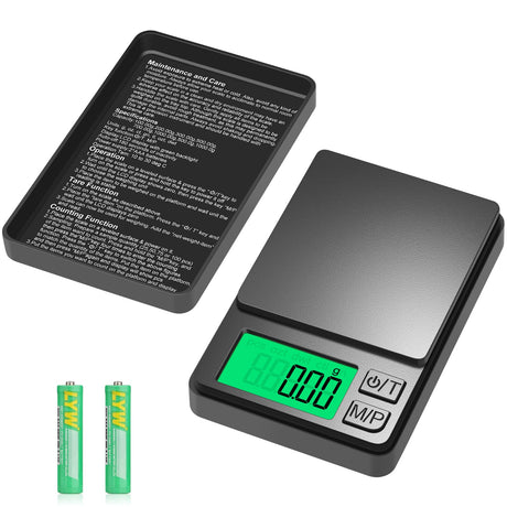Digital Pocket Scale 1000g x 0.01g, Diyife Portable Precision Gram Scale Jewelry Scale with Protective Cover, Auto-Off, Backlit LCD, 7 Units Tare, for Food, Kitchen, Coffee, Battery Included Diyife