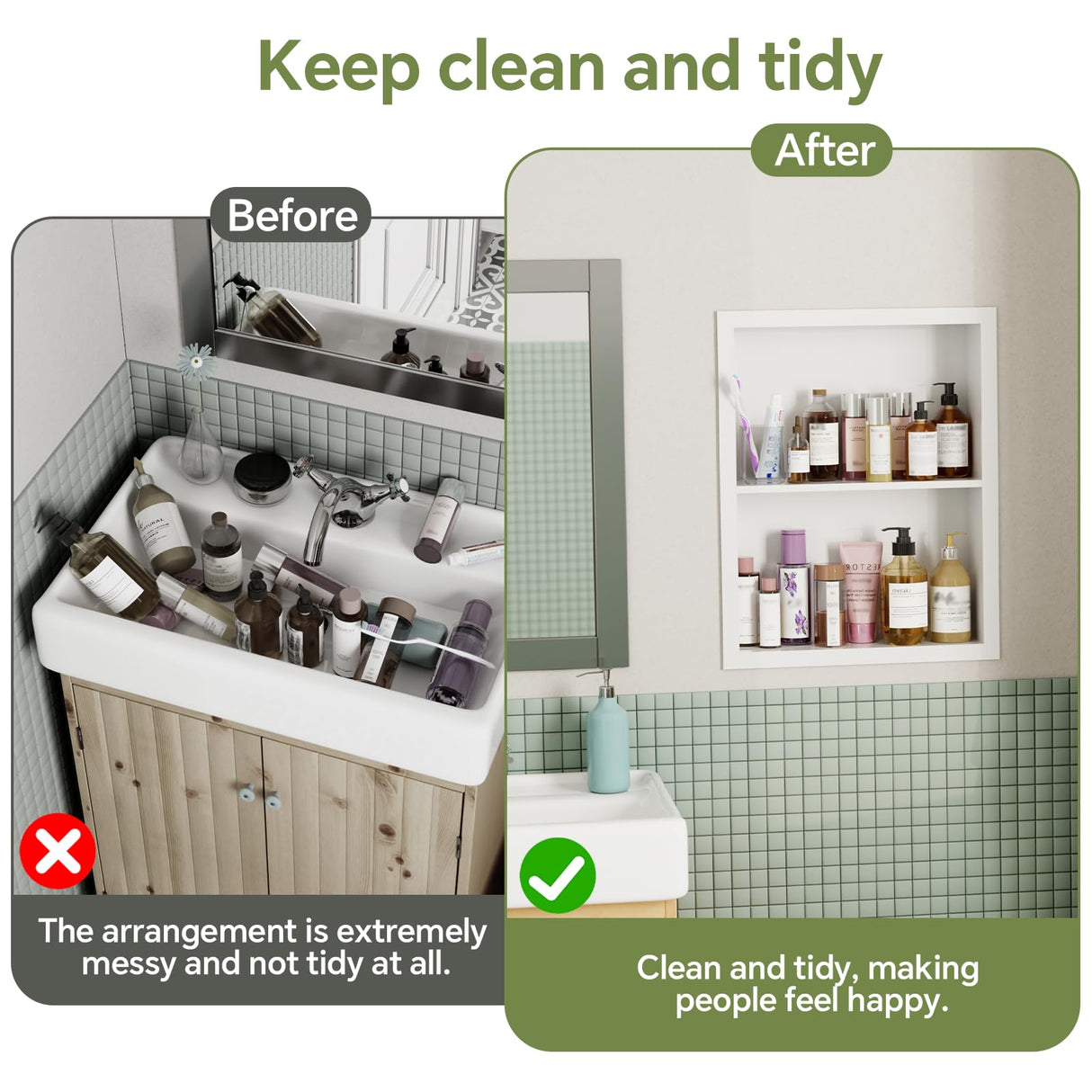 Oenalw 14x18 Medicine Cabinet Recessed Stainless Steel, 2-Tier, Medicine Cabinet Organizer,Stainless Steel Wall Niche, Bathroom Wall Cabinet, Recessed Bathroom Cabinet, Cabinet recessed Wall Cabinet Oenalw