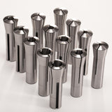 MACHALLY Precision R8 Collet Set, 13pcs, 1/8" to 7/8" Carbon Steel, Mill Collet Set, 0.0006" TIR, 7/16"-20 Thread, for Milling & Mill Chuck Holder MACHALLY