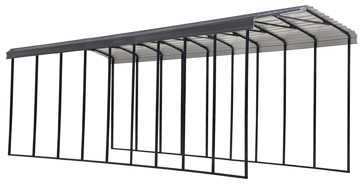 Arrow Carports Galvanized Steel Carport, RV Metal Carport Kit, 14' x 42' x 14', Charcoal Arrow