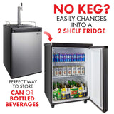 Kegco Kegerator Full Size Keg Refrigerator - Single Faucet - D System, Stainless Steel Kegco
