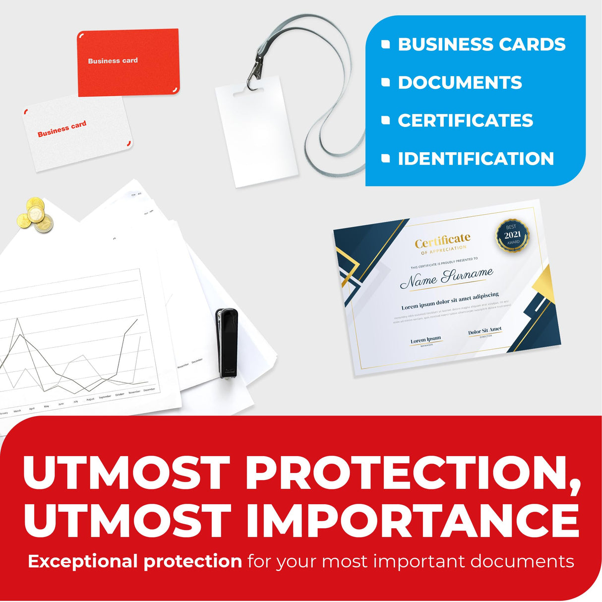 5MIL Thermal Laminating Sheets (150 Count) Letter, Photo, Card, Notecard, ID Badge and Business Card Sizes, Laminating Pouches Compatible with Laminators, Crystal Clear Laminated Finish Simply Cool