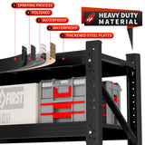 Kobito 5000LBS Storage Shelves, 59" W Garage Shelving Heavy Duty Adjustable Shelving Units, 4 Tier Metal Garage Shelves Industrial Shelving for Garage, Warehouses, Basement, Black Kobito