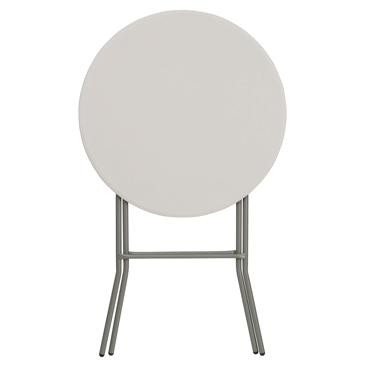 Flash Furniture Kathryn 2.63' Round Folding Bar Height Table for Parties and Commercial Events, Indoor/Outdoor Plastic Bar Height Folding Table, White Flash Furniture