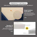 Rattaner 9 Pieces Outdoor Sectional All-Weather Wicker Patio Furniture Set Patio Sectional and Glass Patio Table Non-Slip Cushions and Waterproof Covers, Navy Blue Rattaner