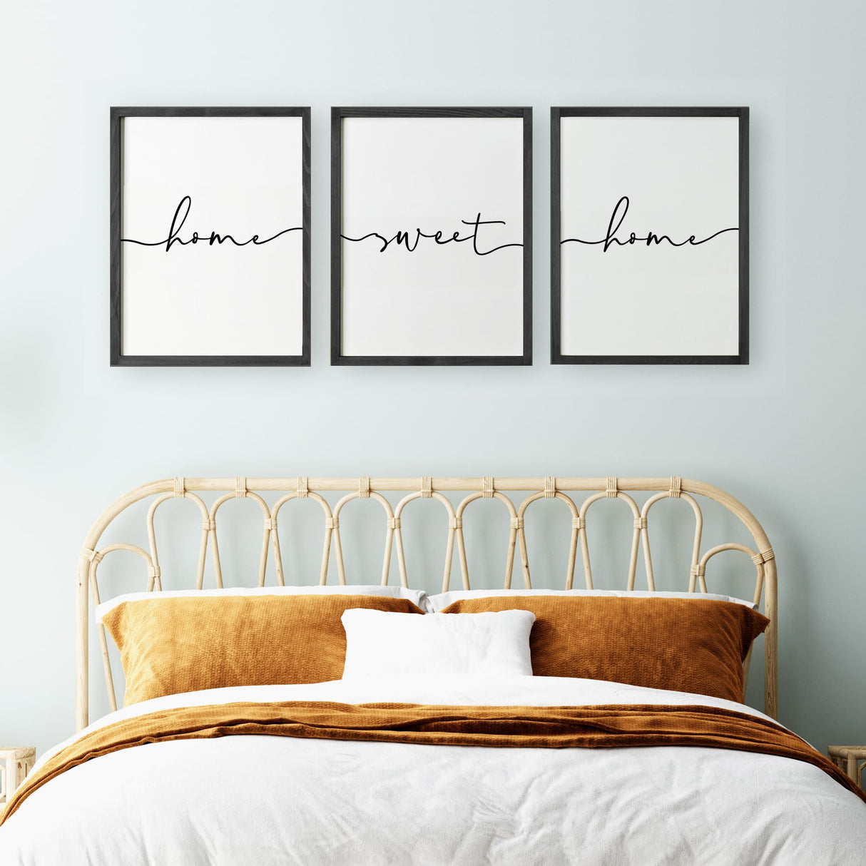 Heiple Set of 3 Framed Farmhouse Home Sweet Home Sign 11’’x14’’ Above Bed Wall Decor for Bedroom Decor and Living Room Wall Art Wood Signs (Black, 11''x14) Heiple