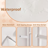 Somdot White Nightstand with Charging Station and LED Light for Bedroom, Tall 4 Drawers Dresser with Fabric Bins for Bedside Kids Dorm Room Closet Laundry Entryway, White Leather Somdot