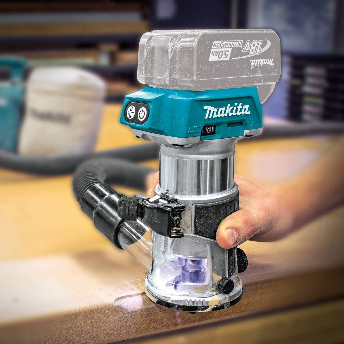 Makita XTR01Z-R 18V LXT Lithium-Ion 1/4 in. Cordless Compact Router (Tool Only) (Renewed) - WoodArtSupply