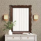 Besdomus Rustic Wooden Framed Mirror: 32" x 24" Dark Brown Wood Bathroom Mirrors for Wall - Vertical or Horizontal Hanging for Bathroom/Vanity/Entryway - Ideal for Farmhouse Style Lovers Besdomus