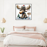 YQFCZDQ Winter Christmas Diamond Art Kits for Adults,DIY Cute Deer 5D Diamond Painting Kits Round Diamond Dots for Beginners,Full Drill Paint with Diamonds Pictures Gem Art Home Decor 13.78 x 13.78 In YQFCZDQ