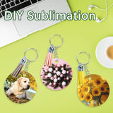 GEKIXUTP 160 Pcs metal Sublimation Keychain Blanks Bulk,Double Sided Sublimation Blanks Keychain Heat Transfer Keychain Blanks with Tassels,Sublimation Ornament Blanks key chain GEKIXUTP