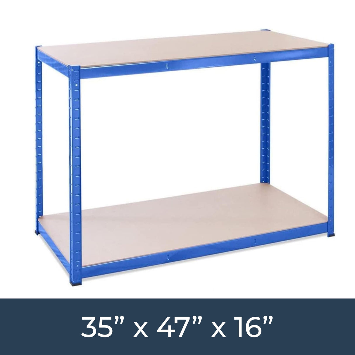 Garage Workbench & Shelving: 35 high x 47 Wide x 24 deep | Heavy Duty Racking Shelves for Storage, Black 2 Tier (660 bs Per Shelf), 1321 lbs Total Capacity|for Workshop, Shed, Office|5 Year Warranty G-Rack