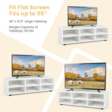 IFANNY TV Stand for 55 inch TV, Modern Entertainment Center with Storage & 4 Open Shelves, Wooden Television Stands, TV Media Console Table for Living Room, Bedroom (45") IFANNY