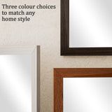 VooBang Wood Frame Door Mirror, 18" x 48" Over The Door Mirror Full Length, Full Body Mirror Door Hanging with Height-Adjustable Hangers for Dorm, Closet and Dressing Room, Charcoal Burnt VooBang