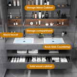 LUTHXAY 60 inch Floating Bathroom Vanity, Double Sink Bathroom Vanity with Smart Defogger Mirror Cabinet, Wall-Mounted Bathroom Vanity, Bathroom Cabinet with Optimized Storage Space,White LUTHXAY